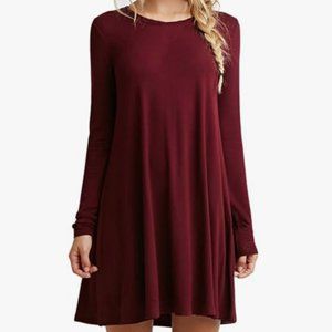 Maroon Shift Dress